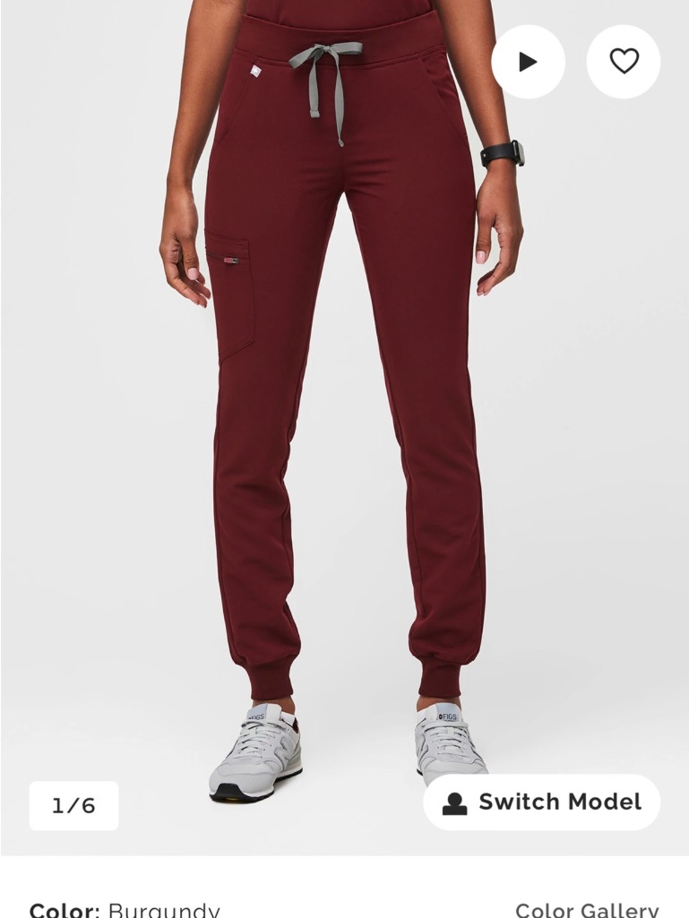 Figs Women's Maroon Jogger Sweatpants